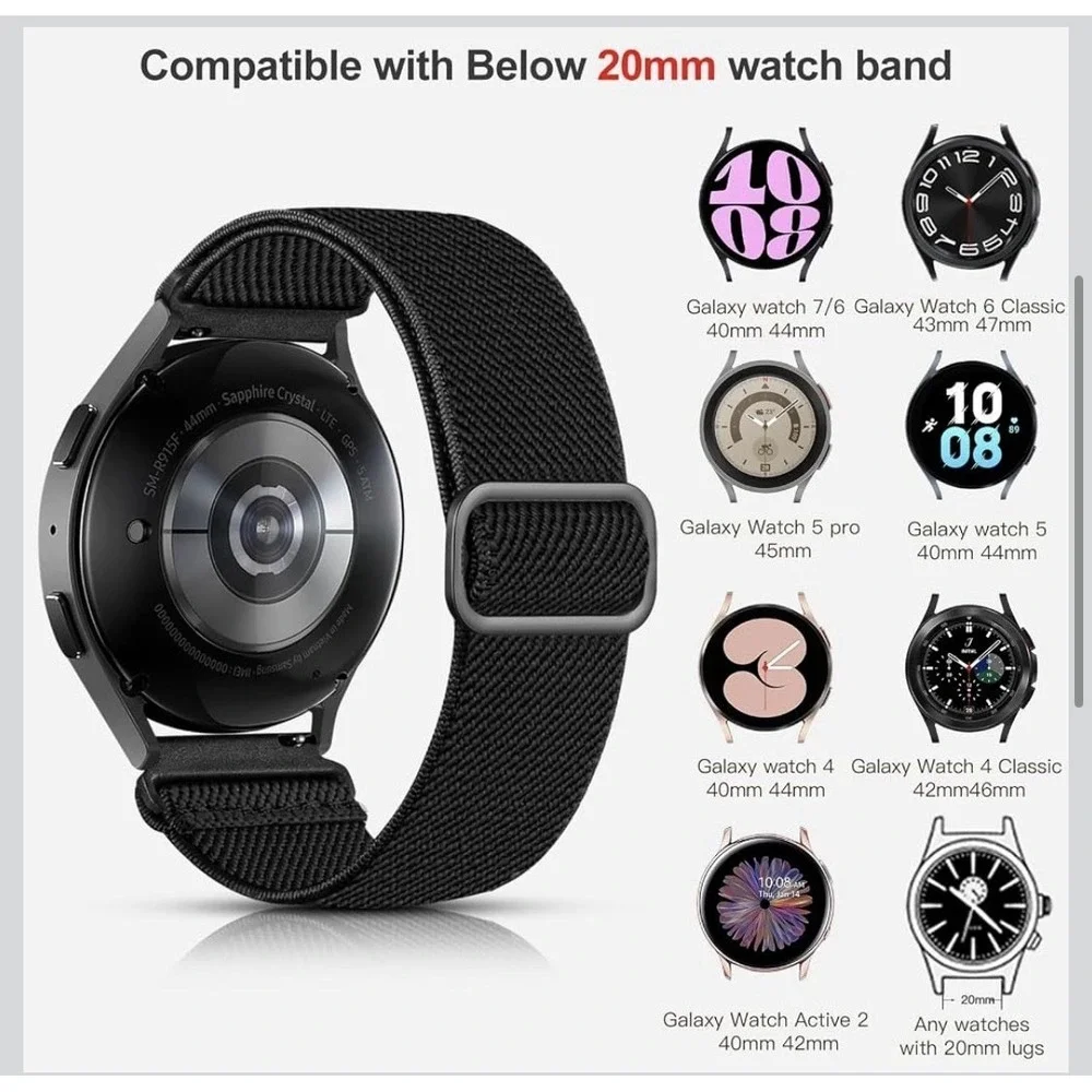 N35/. Lerobo Elastic Bands Compatible with Samsung Galaxy Watch 7 6 5 4 40mm